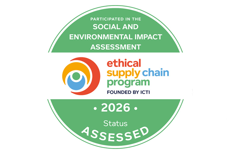 Offizielles Siegel für unser erfolgreich bestandenes ESCP-Audit (Ethical Supply Chain Program) im Bereich Social and Environmental Impact Assessment.